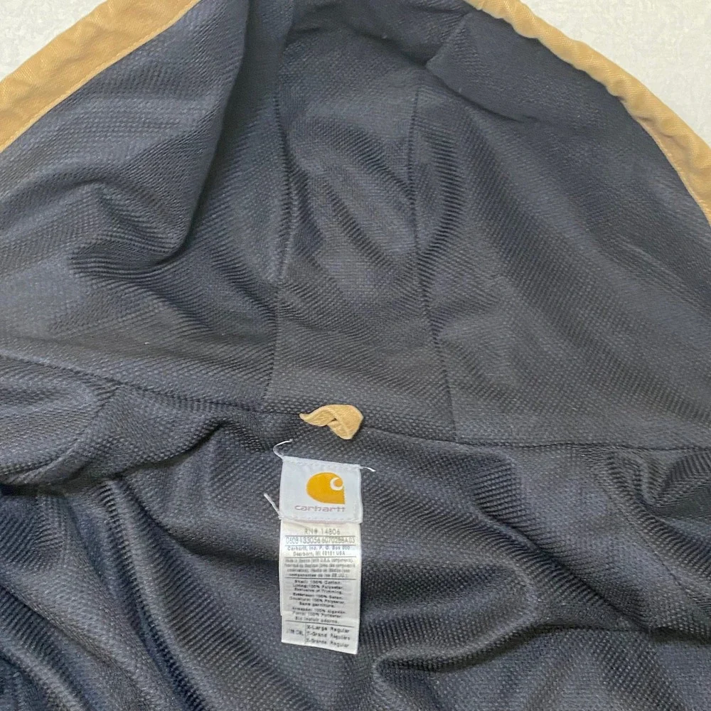 Carhartt J140 USA Duck Active Jacket Hooded Thermal Lined Brown XL Regular
